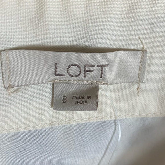 *2/$30* Loft Ivory Blue Floral Embroidered Eyelet Knee Length Skirt Size 8 Lined - Picture 4 of 8